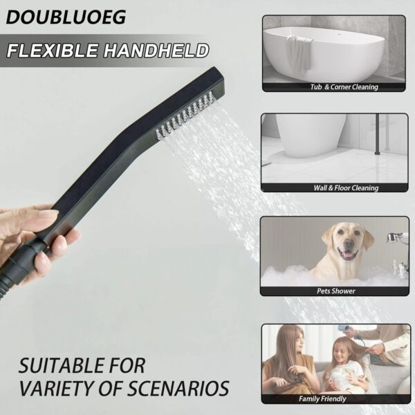 71MFMXXQ-AL._AC_SL1500_.jpg 3 Handle Shower Faucet Set, 10" Ceiling Mount Rain Shower Head with Handheld Spray Matte Black Shower Systems with Rain Shower and Handheld