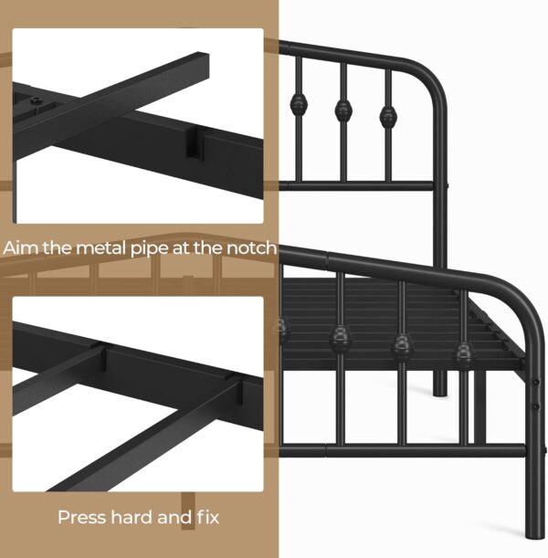 Yaheetech Queen Bed Frames Metal Platform Bed with Victorian Style Wrought Iron Headboard and Footboard/Easy Assembly/No Box Spring Needed/Black Queen Bed