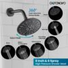 gotonovo Tub Shower Faucet Set Shower Head and Handle Set 6 Modes 6 inch Shower Head Kit with Tub Spout High Pressure Shower System Combo Shower Trim Kit with Valve Round Shower Head Oil Rubbed Bronze