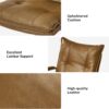 HULALA HOME Faux Leather Home Office Desk Chair, Adjustable Swivel Computer Chair with Sliver Legs and Arms, Comfy Upholstered Task Chair(Camel)