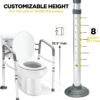 Medical king Toilet Safety Rail - Adjustable Detachable Toilet Safety Frame with Handles Heavy-Duty Toilet Safety Rails Stand Alone - Toilet Safety Rails for Elderly, Handicapped - Fits Most Toilets