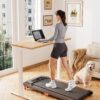Walking Pad Treadmill, WalkDate Incline Walking Pad Under Desk Treadmills 330 Lbs Capacity, 2.5HP Low Noise Portable Running Machine for Home and Office, with LED Display, Remote Control, Beige