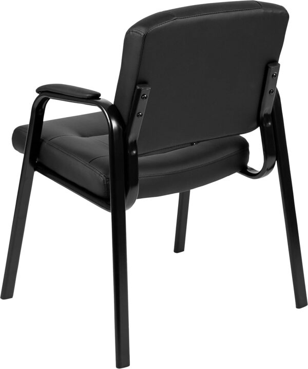 Flash Furniture Darwin Flash Fundamentals LeatherSoft Executive Reception Chair, Modern Tufted Lounge Chair for Living Room or Office, Black