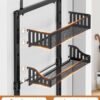 8-Tier Over the Door Pantry Organizer, Large Metal Door Spice Rack with Adjustable Basket, 2 in 1 Wall Mount or Hanging Heavy-Duty Pantry Door Storage Shelf for Kitchen and Bathroom, Black
