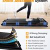 9% Incline Walking Pad Treadmill and Handle Bar, Widened Running Belt, 4MPH/7.6MPH, 2.5HP Treadmill with 380lbs Capacity with Remote, Bluetooth and App Control with Fitshow