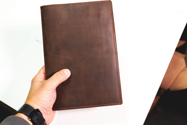 OleksynPrannyk Leather Notepad holder Legal Junior Notebook Padfolio Holder Business Gift
