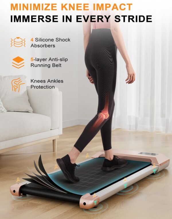 Walking Pad, Under Desk Treadmill, Mini Portable Treadmill with App and Remote Control, 2.2 HP Quiet Walking Jogging Machine for Office Home Use, 250 Lbs Capacity