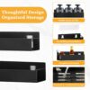 Kitchen Spice Rack: 2 Packs Black Adhesive Wall Mount - 11.8" Large Hanging Storage Organizer Cabinet Without Drilling for Smooth Wall - Work Room Bathroom Shelves