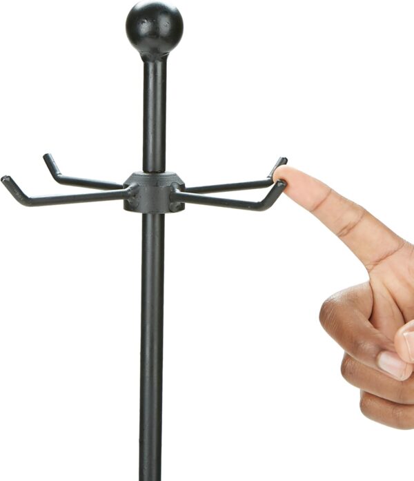 Mind Reader Fireplace Set with Stand, Brush, Shovel Scoop, Poker, Tongs, Steel, 8.25"L x 6.75"W x 26.25"H, 4 Pcs, Black