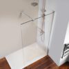 Shower Door Support Bar, Wall-to-Glass Support Arm 450-700mm Long to Fix Frameless Glass Panel, Suitable for 5/16"(8mm) to 3/8"(10mm) Thick Glass Door, Polished Silver