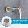 AZOS Wall Mounted Bathtub Faucet with Handheld Shower, High Flow Rate Tub Filler Faucet Set with 360° Swivel Spout Fixtures, Brushed Gold Waterfall Tub Faucets