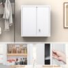GREATMEET Metal Wall Cabinet, Metal Wall Cabinets for Garage, Wall Mount Cabinet with Lock, Upper Cabinets Wall Mounted, Hanging Utility Cabinet with Adjustable Shelf