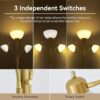 Floor Lamps for Living Room,Standing Lamp with Stepless Dimming, 3 Lights Adjustable Reading Lights, Morden Tall Lamps for Living Room, Bedroom, Office, Gold