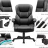 Furmax Office Executive Chair High Back Adjustable Managerial Home Desk Chair, Swivel Computer PU Leather Chair with Lumbar Support (Black)