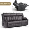 COMHOMA Manual Recliner Chair Set，Fabric Reclining Sofa Chair with Cup Holders, Upholstered Recliner with Side Pockets Suitable for Living Room Furniture （3+1+1）