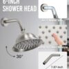 DASAN Antique Dual Shower Head Faucet Set, Brushed Nickel Dual Rain Shower Head System Complete Double Head Shower Fixture Combo, 9'' & 6'' Dual Rainfall Overhead Shower with Handheld, Valve & Trim