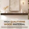 Fireplace Mantel Handmade, 3'' Thick Wall Decor Long Floating Shelf, 72inch Rustic Wood Shelf with Invisible Brackets, Brown
