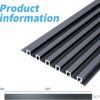Art3d 8 Pack 104" x 6.7" Slat Wall Paneling, Glossy Metal Finish WPC Soundproof 3D Wall Panels, 3D Sound Absorbing Panels for Interior Wall Decor, Living Room, Bedroom - Steel Gray