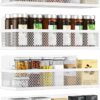 Spice Rack Wall Mounted, 4 Pack Pantry Door Organizer & Hanging Storage Baskets Organizer Wall Mount, Large Capacity Metal Spice Shelf for Kitchen Cabinet, Pantry Doors, Bathroom, Shower, Home Decor