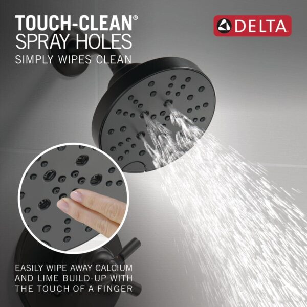 Delta Faucet Saylor 17 Series Black Shower Valve Trim Kit with H2Okinetic Shower Head, Delta Shower System, Shower Faucet Set, Shower Head and Handle Set, Matte Black T17235-BL (Valve Not Included)