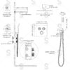 SR SUN RISE 100℉ Thermostatic Shower System,12" Luxury Rainfall Shower Head and High-Pressure Handheld Bathroom Shower Faucet Set,Shower Valve and Trim Kit Included (Polished Chrome)