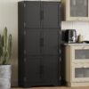 Cozy Castle Kitchen Pantry Cabinet with Soft Doors and Adjustable Shelves 68.5", Freestanding Cupboard for Dining Room Living Room Bathroom Linen & Laundry Black