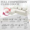 98.42" Cloud Sectional Couch with L-Shape Chaise,Modern Modular Sofa with Deep Seat, Upholstered Couches for Living Room Bedroom,No Assembly Required (Beige)