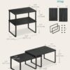 SONGMICS Cabinet Organizer Shelf, Set of 2 Kitchen Counter Shelves, Kitchen Storage, Spice Rack, Stackable, Expandable, Metal and Engineered Wood, Ink Black and Ebony Black UKCS02B01