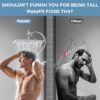 All Metal Dual Shower Heads Combo with Curved Extension Arm, 10" Rain Shower Head with Handheld Spray, Square Adjustable Rainfall Showerhead System, 71" Extra Long Shower Hose, Chrome