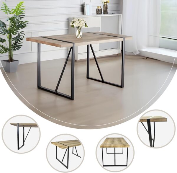 5 Piece Dining Table Set,Kitchen Dining Table Set for 4,Modern Rectangle Wooden Dining Table and Fabric Dining Chairs Set for 4 Ideal for Kitchen Dining Room