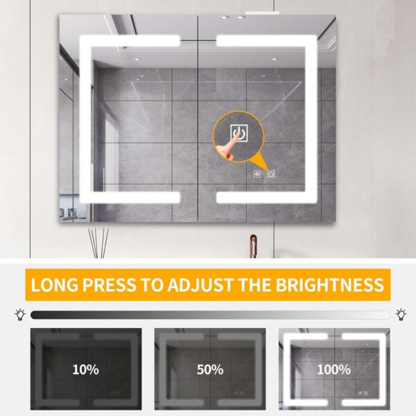 Snughome Bathroom Medicine Cabinet with Mirror and LED Light, Wall Mount Medicine Cabinet with Defogging, Adjustable Shelves, Memory Dimmable 3 Color Temp, Built-in Power Outlets, 31.5''x23.6''x5.9''