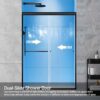 56-60" W x 70" H Double Sliding Shower Door,1/4" Thick Clear SGCC Tempered Glass Shower Door,Shower Glass Door Matte Black Finish