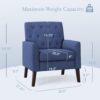 71QWA7t9AUL._AC_SL1500_.jpg LUE BONA Navy Blue Linen Accent Chair 18.5" H, Button Tufted Armchair, Comfy Living Room Chair with Arms, Upholstered Modern Arm Chairs for Bedroom, Living Room