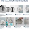 Fits on 1/2" Glass 0.39" -0.47"Glass Door Lock Stainless Steel Glass Door Lock Floor Latch Lock Bolt Ground Lock for Bathroom Toilet Shop Glass Doors (102-D)