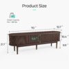 LINSY HOME Fluted TV Stand for 75" TV, Mid-Century Modern 70" Entertainment Center with Sliding Tambour Door and Storage Cabinet, Cruved TV Media Console Table for Living Room, Bedroom, Walnut