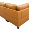 L Shaped Couch Modern Couches for Living Room Faux Leather 3 Pieces Modular Sectional Sofa with Storage Ottoman and Back Cushions for Reception Room and Apartment, Ginger