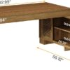 Tribesigns L Shaped Executive Desk with Storage Cabinets and 2-Tier Shelf, 63-Inch Simple Modern Business Furniture Large Computer Writing Table Workstation for Home Office, Brown