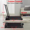 Foldable Treadmill Walking Pad with Auto Incline, 6-Level 12% Portable Under Desk Treadmill for Home Office, 2 in 1 330lbs Capacity Heavy Duty with Handle Bar, 2.5HP Quiet, Upright Space-Saving