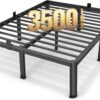 18 Inch Queen Size Metal Platform Bed Frame with Round Corners, Storage Space Under High Bed Frame-Heavy Duty Steel Slats Support, Noise Free - Easy Assembly - No Box Spring Needed