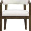 Christopher Knight Home Set of 2 Lanford Fabric Upholstered Dining Chairs, Curved Backrest Kitchen Side Chair, Soft Padded Seat&Back Cushion, Solid Wood Armchair, Ergonomic Extra Seat, Beige+Walnut