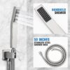12 Inch Rainfall Shower System - Wall Mounted Complete Combo with Solid Brass Pressure Balancing Valve, High Pressure Shower Head, Handle Set & Installation Accessories Nickel
