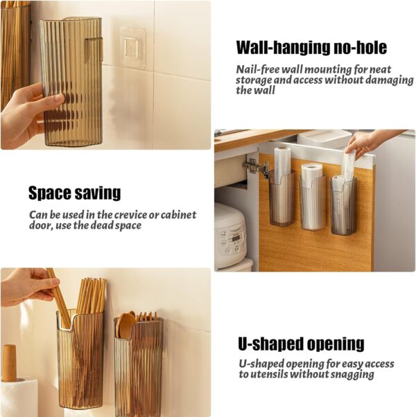 3 Pack Storage Organizer Bins Wall Mounted, Hanging Cabinet Door Organizer for Organizing, Clear Stackable Organizer Basket, Floating Shelves Fridge Organizer for Wall Refrigerator Kitchen Bathroom