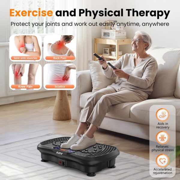 AXV Vibration Plate Fitness Platform Exercise Machine Vibrating Lymphatic Drainage Shaking Full Body Shaker Workout Vibrate Stand Shake Board Sport Gym for Weight Loss Fat Burner for Women Men