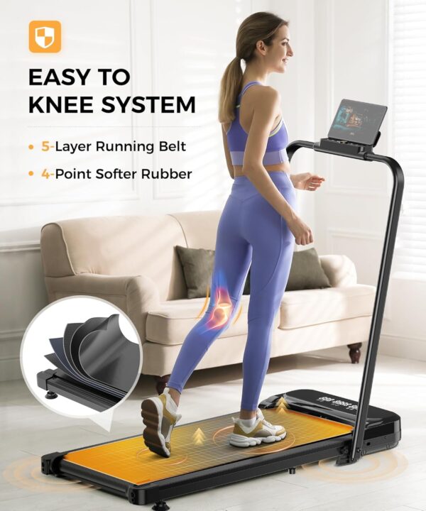 Walking Pad, Under Desk Treadmill, Walking Pad with Incline, 2 in 1 Treadmills for Home/Office, Compact Portable Foldable Treadmill, Installation-Free Low Noise, Safety Lock and LED Display