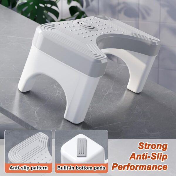 Squatting Toilet Stool for Adults, 7 Inch Poop Stool Squat Adult, Non-Slip Potty Stool for Pooping, Portable Toilet Step Foot Rest for Bathroom