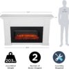 Real Flame Alcott 75” Electric Fireplace with Mantel for Living Room or Bedroom, Replaceable Fireplace Insert Heater, Realistic Log and Flame Effect, Remote Control, Timer