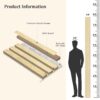 Wood Slat Wall Panels, 2 Pack Wood Panels for Wall, 94.5"×12.6" Decorative Acoustic Panels for Interior Wall, 3D Soundproof Panels for Ceiling, Living Room, Bedroom, Offices, White Oak