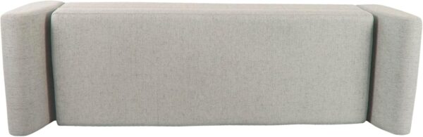 HomePop Modern Storage Bench with Wood Legs Home Décor|Bench with Storage for Living Room & Bedroom - Light Gray Woven