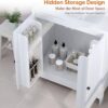 VINGLI Bathroom Vanity with Ceramic Sink, 30 Inch White Bathroom Sink Cabinet Combo, Restroom Basin Cabinet with 2 Doors,Modern Lavatory Laundry Room Freestanding Organizer w/4-Tier-Hidden Storage