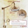 gotonovo Shower Fixture Faucet Set Complete Antique Brass Exposed Pipe Shower System 8 Rain Shower 2 Double Knobs Handle Triple Function Tub Spout Shower Combo Unit Set